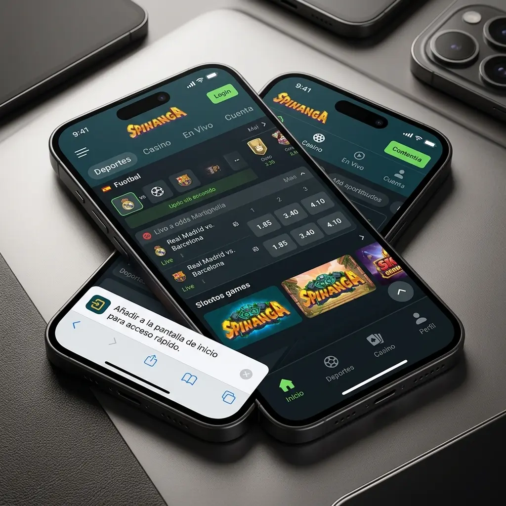 Acceso móvil a Spinanga desde smartphone y tablet