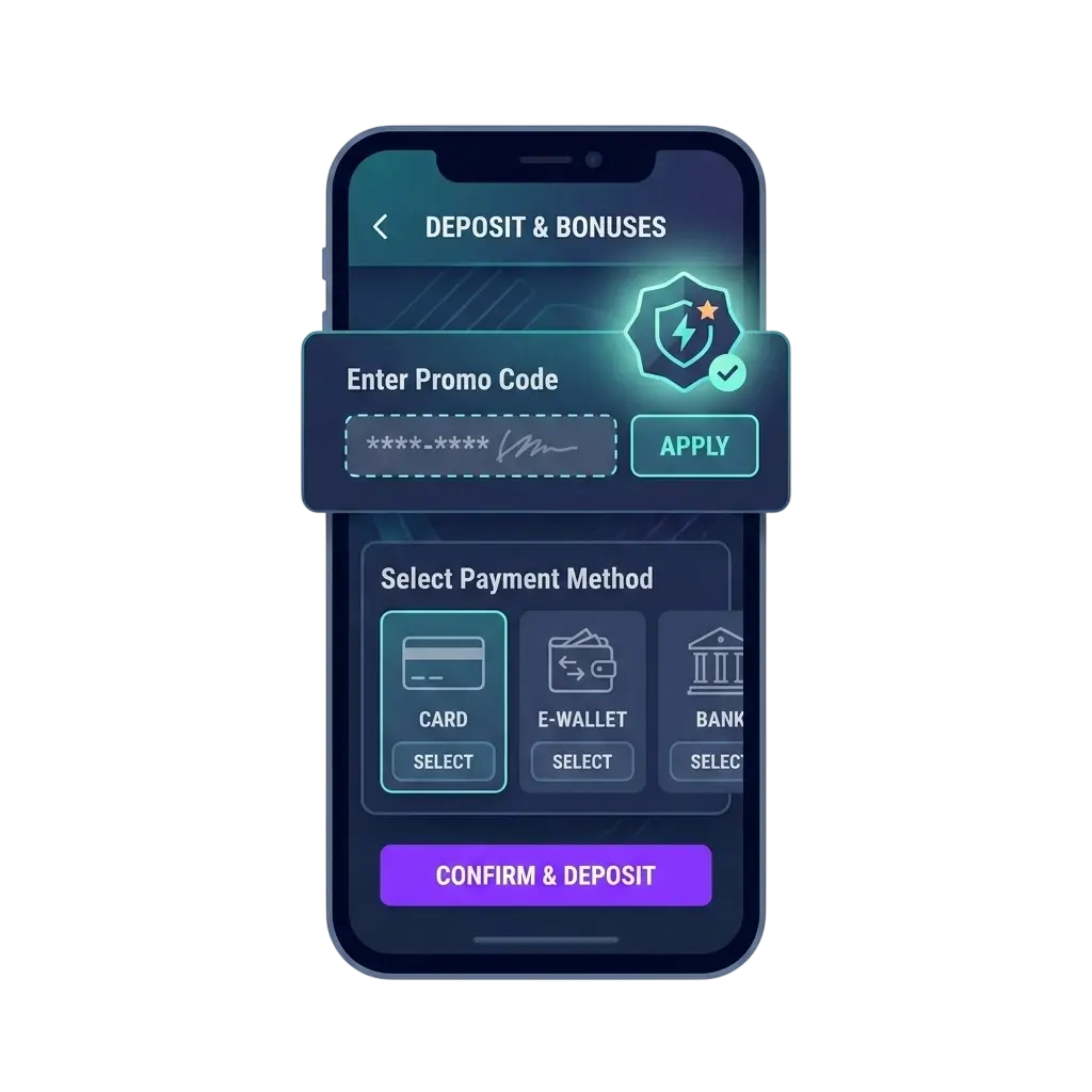 Activación del código promocional en la app móvil de Spinanga