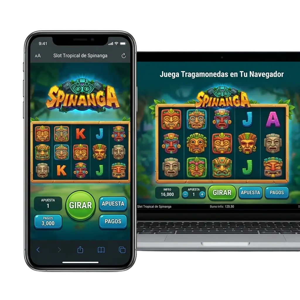 Tragaperras de Spinanga en dispositivos móviles
