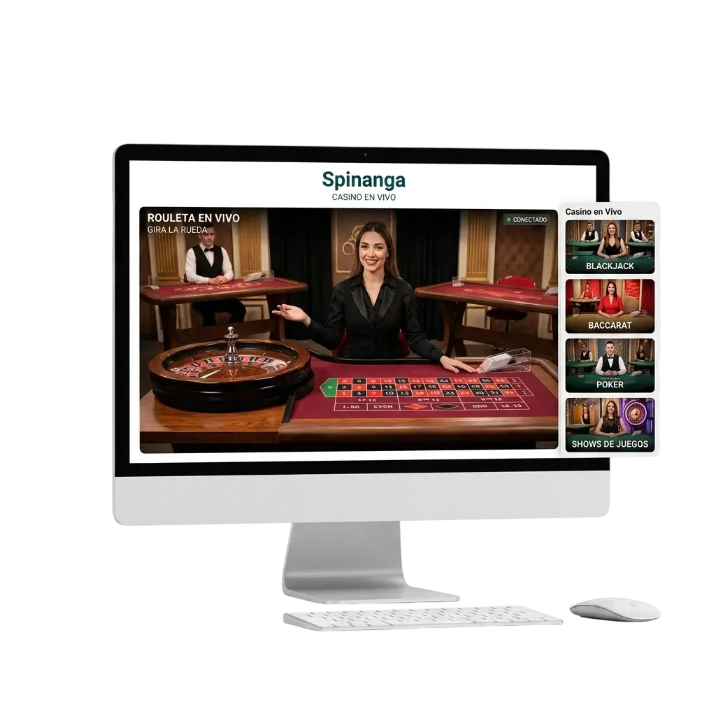 Mesa de casino en vivo con crupier profesional en Spinanga