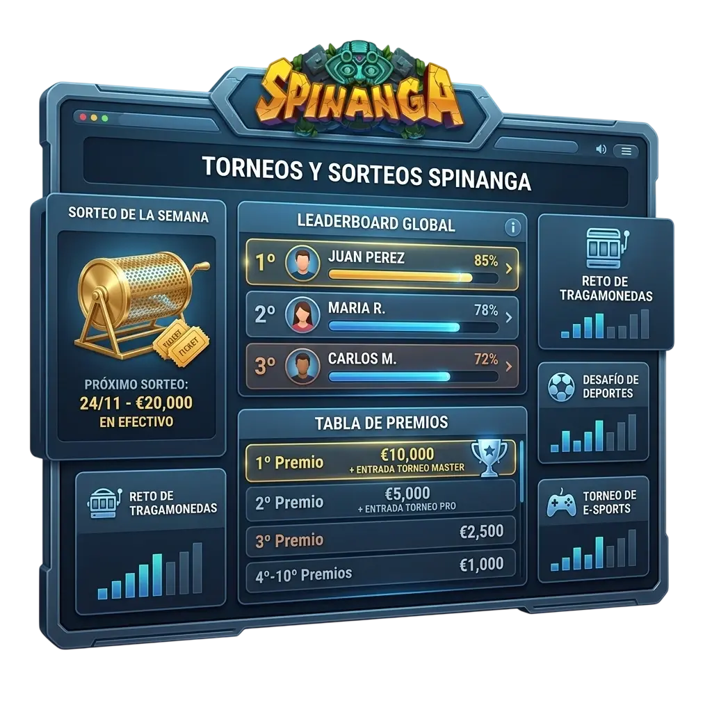 Torneos y sorteos en Spinanga casino