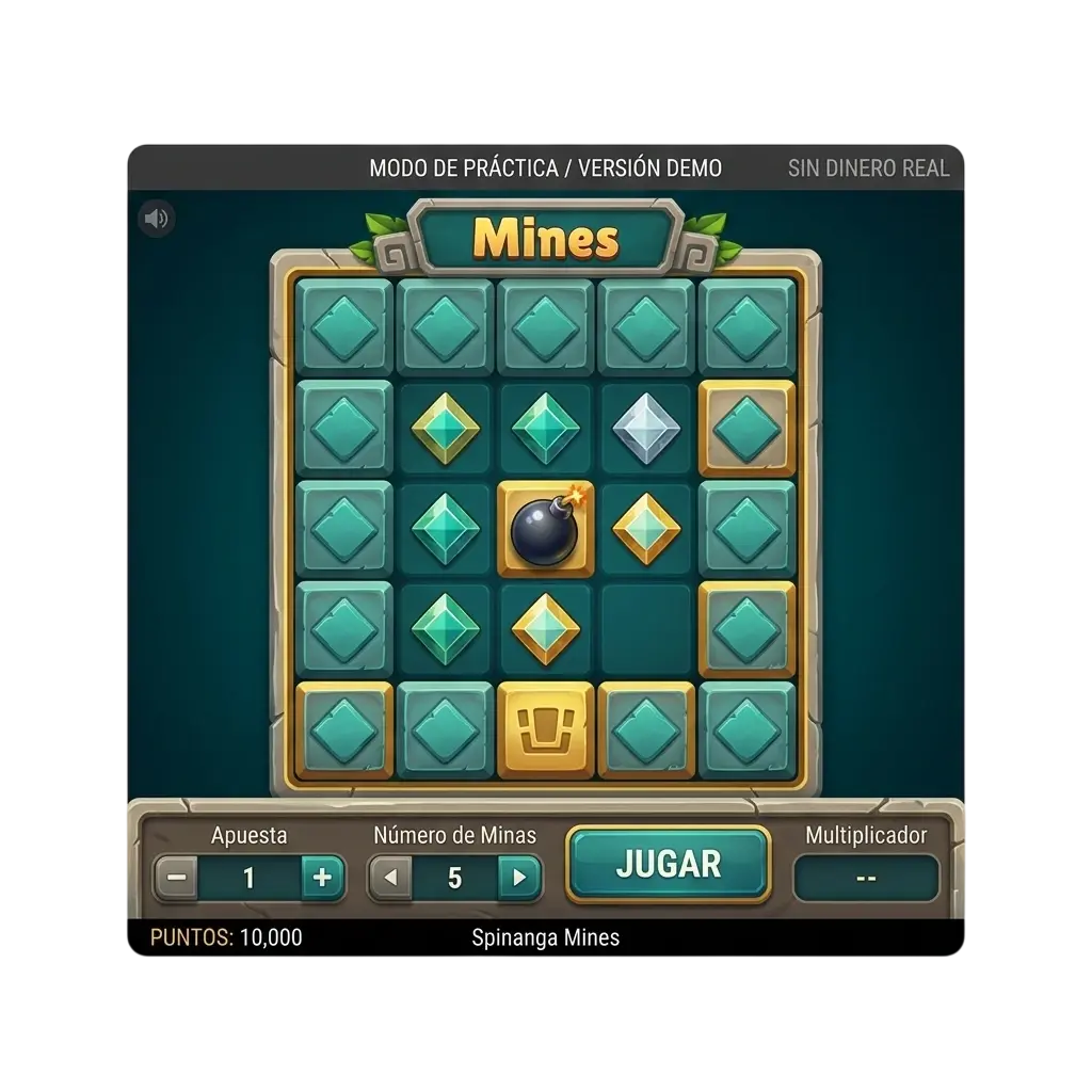 Versión demo del juego Mines en Spinanga